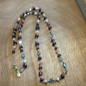 40” Natural stone and glass bead necklace Charming Charlie